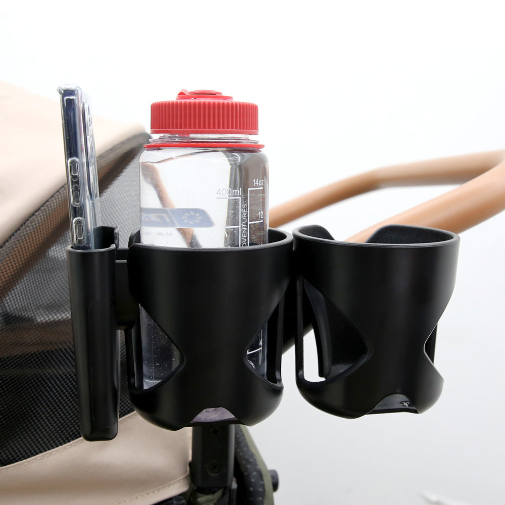 HOUT Pet Stroller Phone Mount with 2 Cup Holders