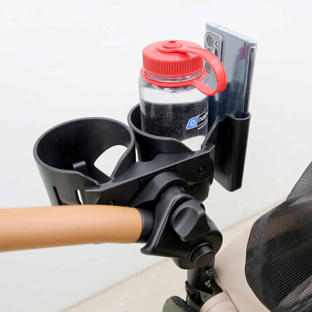 HOUT Pet Stroller Phone Mount with 2 Cup Holders
