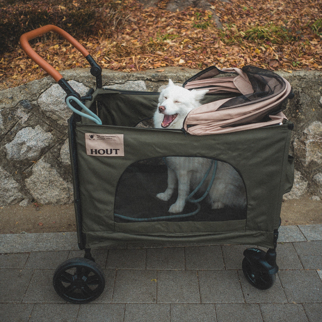 GO HOUT Multi Pet Stroller — 132 lb (60 kg) Capacity, All-Weather Canopy